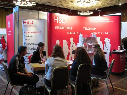 Visited trade fair stand of Hochschule Düsseldorf at trade fair Stuzubi about study and apprenticeship